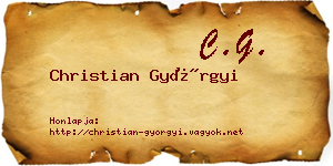 Christian Györgyi névjegykártya